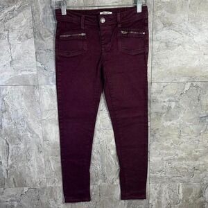 Mudd Y2K Burgundy‎ skinny jeans with zipper details Kids Size 12  #skinnyjeans